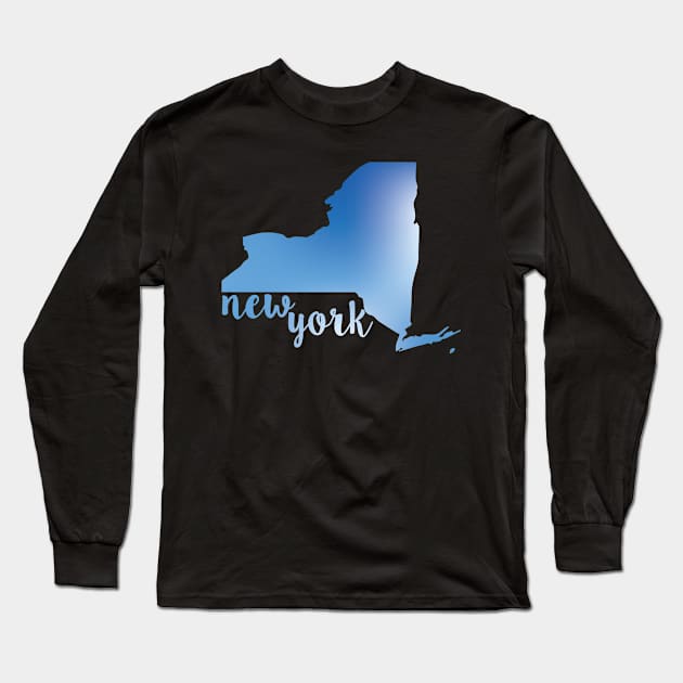 New York State blue Long Sleeve T-Shirt by emilystp23